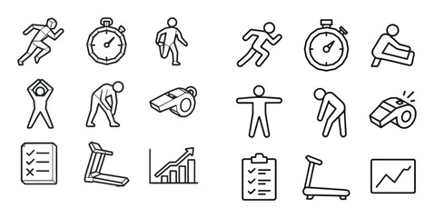 3D Fitness Icons Grid