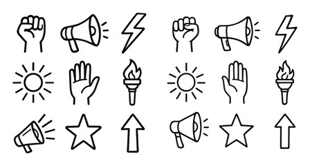 Obraz premium Feminism Empowerment Icons