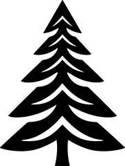 Stylized evergreen tree silhouette for natural designs