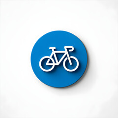 Fototapeta premium Illustration of a white bicycle icon isolated on white background