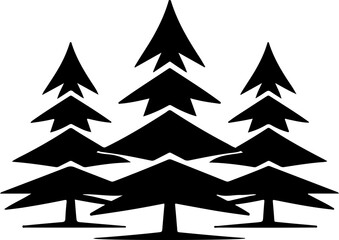 Obraz premium Stylized evergreen trees symbolizing nature and growth