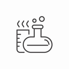 boiling chemistry flasks icon sign vector