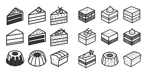 Low-Poly Cake Icons