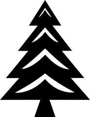 Fototapeta premium Stylized evergreen tree silhouette for winter or nature themes