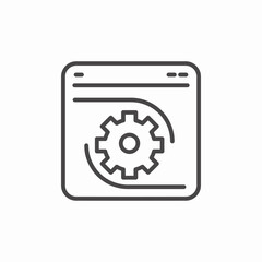 browser gear settings icon sign vector