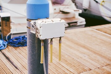 Close-up of mounted wireless network device