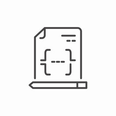 document curly brackets icon sign vector