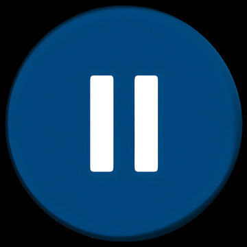 Illustration of blue circle with white pause button icon