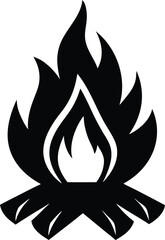 Campfire Silhouette Icon