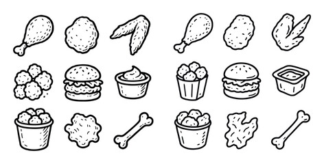 Hand-Drawn Chicken Icons