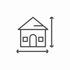 house dimensions icon sign vector