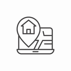 house location map icon sign vector