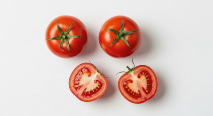 Red onions whole halves and quartered isolated on white background.
