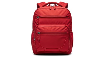 Fototapeta premium Red backpack isolated on white background