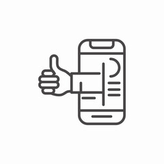 mobile survey thumbs up icon sign vector