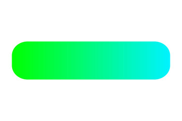 Rounded rectangle button with green to cyan gradient fill for web and UI design