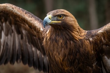 Germany Eagle. Majestic Golden Eagle in Close-up Flight