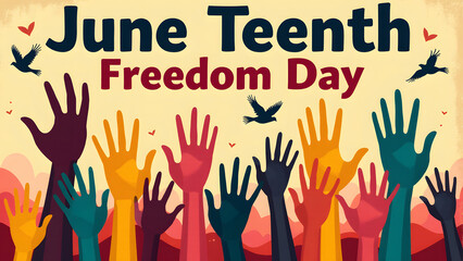 Obraz premium Juneteenth Freedom Day Celebration With Hands