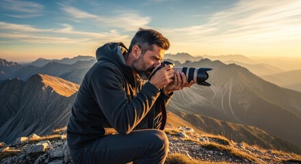 photographer on the mountain