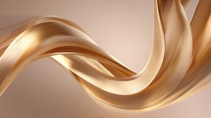 Fototapeta premium Smooth and Elegant Golden Curved Shapes Abstract Background