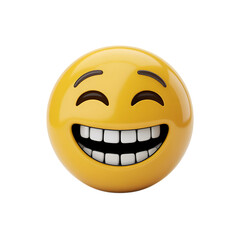 Fototapeta premium A laughing emoji isolated on transparent background conveys happiness, joy, and a positive emotional expression