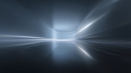Abstract futuristic background with smooth light beams and reflections
