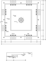 Vector sketch illustration image design background pattern ceiling roof abstract modern classic vintage