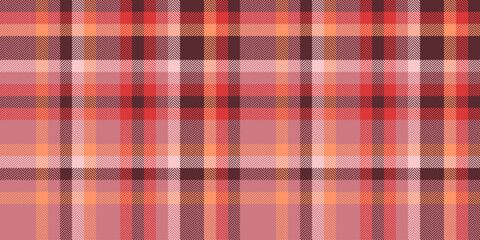 Warm, autumnal plaid pattern in coral, peach, and brown hues.  Perfect for textile design, apparel, and fallthemed projects.