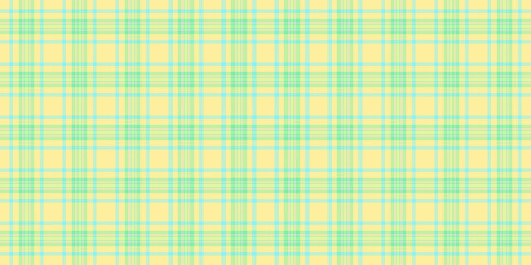 Nice check texture plaid, day pattern fabric vector. Horizontal textile tartan seamless background in yellow and green colors.