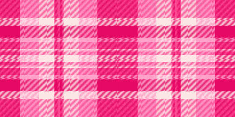 Velvet check vector background, eps textile plaid pattern. Isolation fabric tartan texture seamless in pink and bright colors.