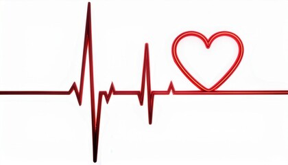EKG outline resembling heart symbolizes life and emotion through vibrant red design
