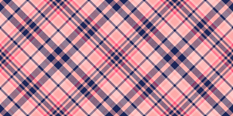 Elegant pink and navy diagonal plaid pattern.  Perfect for textile design, fashion, websites, or any project needing a stylish and sophisticated textured background.