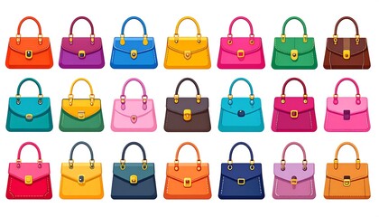 Colorful handbag collection
