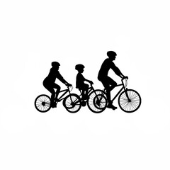 Obraz premium Silhouette of person adjusting chain on bicycle on white background