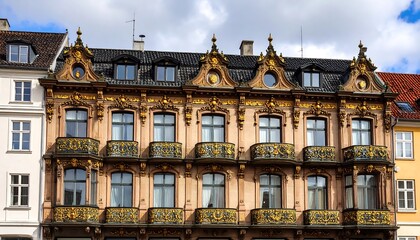 Fototapeta premium Ornate European building facade (2)