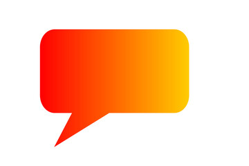 Naklejka premium Gradient speech bubble with red to yellow transition and rounded corners. for social media, stickers, or comic elements