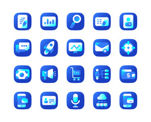 Digital Marketing Website Icon in Gradient Style. Business and Ecommerce Icon Theme. 