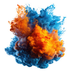 Fototapeta premium Vibrant explosion of orange and blue ink