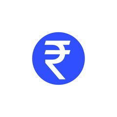 Obraz premium Rupees symbol isolated in blue circle 
