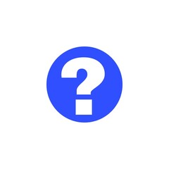 Question mark symbol isolated in blue circle 