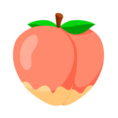 Cartoon Peach Fruit