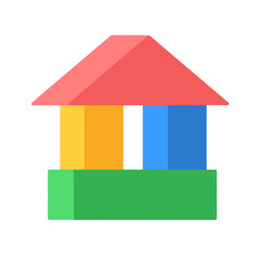 house made of colorful blocks