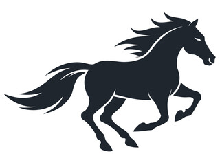 Running Horse Silhouette Vector Icon
