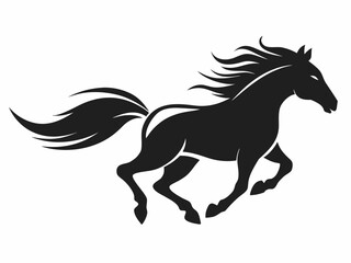 Running Horse Silhouette Vector Icon