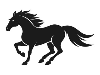 Running Horse Silhouette Vector Icon