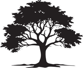 Obraz premium Tree silhouette Vector | Minimalist & Trendy Tree Silhouette Design | Unique & Stylish Tree Artwork for Vector design