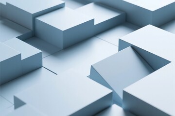 Obraz premium Modern corporate concept with abstract geometric shapes, showcasing a clean and professional aesthetic