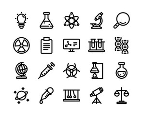 Fototapeta premium Science, Physics, and Chemistry Black Outline Icon for Website and Application Design.