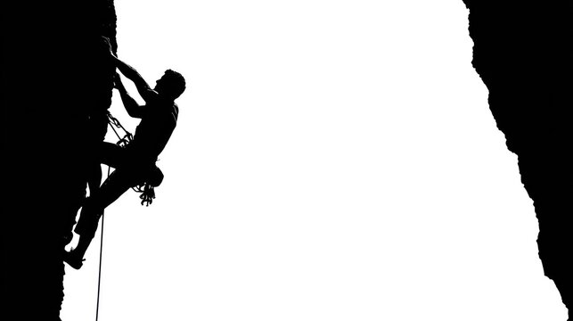 Climber ascends sheer rock face (1)