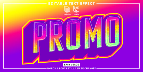 Editable text effect promo style